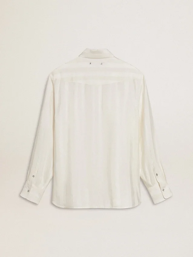 Oversize-Hemd für Herren in «Worn-White» mit vertikalen Streifen