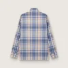 Oversize-Herrenhemd aus Baumwolle mit Karomuster in Indigo und Beige