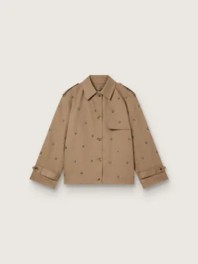 Oversize-Trenchcoat für Damen mit Kristallen
