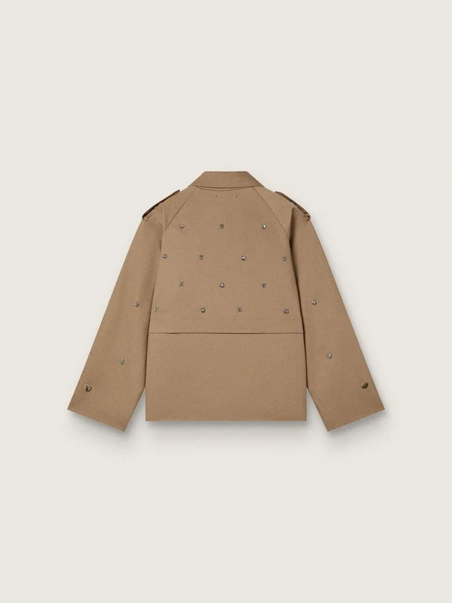 Oversize-Trenchcoat für Damen mit Kristallen
