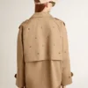 Oversize-Trenchcoat für Damen mit Kristallen