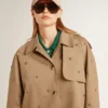 Oversize-Trenchcoat für Damen mit Kristallen