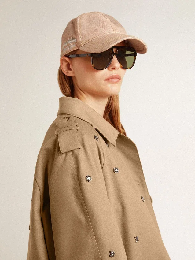 Oversize-Trenchcoat für Damen mit Kristallen