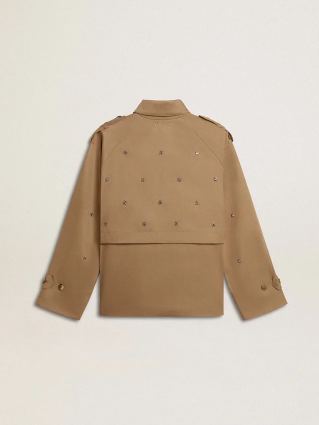 Oversize-Trenchcoat für Damen mit Kristallen