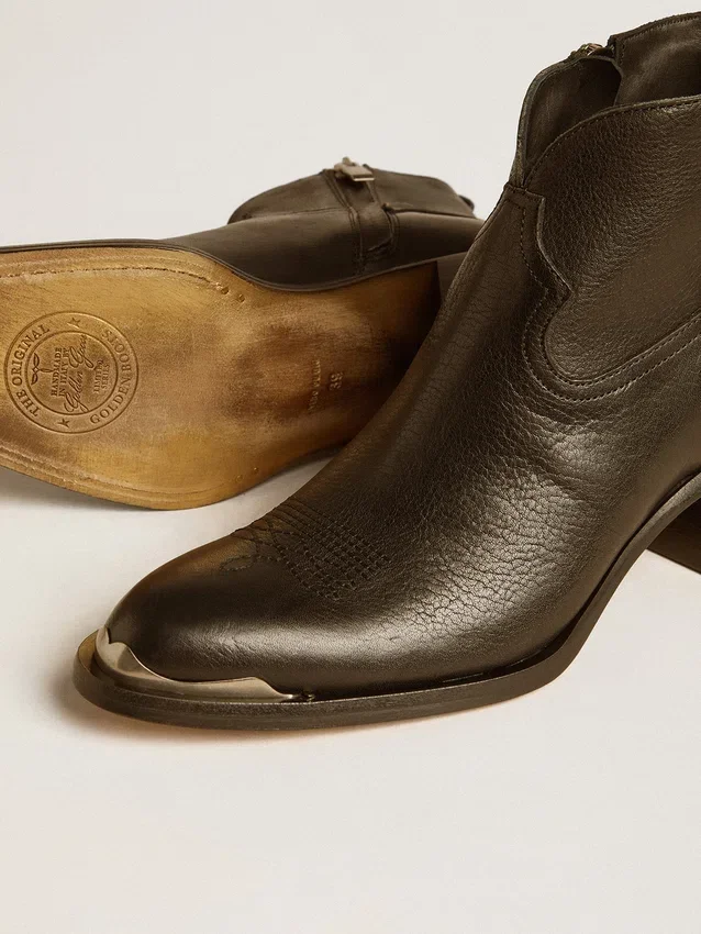 Patty-Stiefel aus schwarzem Leder