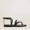 Penelope-Sandalen für Damen aus schwarzem Leder