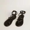 Penelope-Sandalen für Damen aus schwarzem Leder
