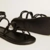 Penelope-Sandalen für Damen aus schwarzem Leder