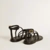 Penelope-Sandalen für Damen aus schwarzem Leder