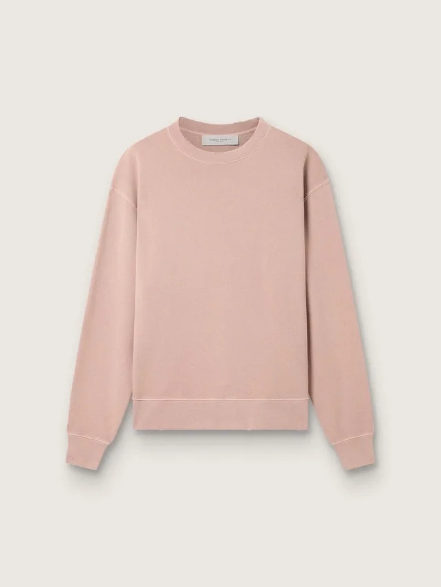 Puderrosa Sweatshirt mit umgekehrtem Logo auf der Rückseite – Jersey Capsule