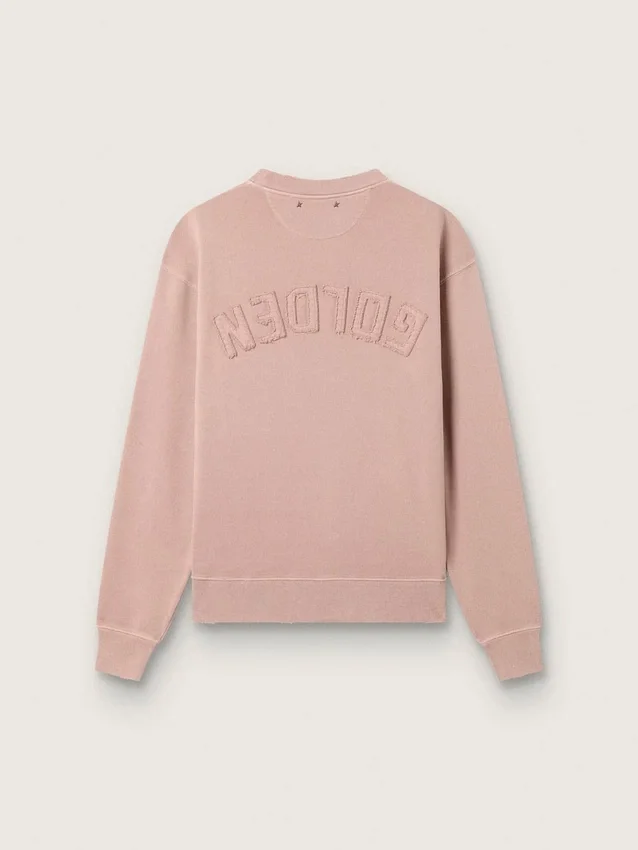 Puderrosa Sweatshirt mit umgekehrtem Logo auf der Rückseite – Jersey Capsule