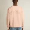 Puderrosa Sweatshirt mit umgekehrtem Logo auf der Rückseite – Jersey Capsule