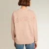 Puderrosa Sweatshirt mit umgekehrtem Logo auf der Rückseite – Jersey Capsule