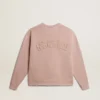 Puderrosa Sweatshirt mit umgekehrtem Logo auf der Rückseite – Jersey Capsule