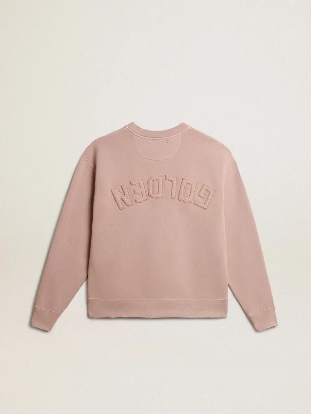 Puderrosa Sweatshirt mit umgekehrtem Logo auf der Rückseite – Jersey Capsule