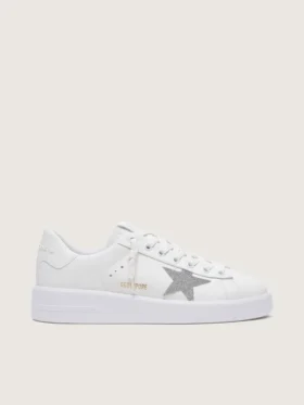 Purestar für Damen aus weissem Leder mit silbernem Swarovski-Kristallstern