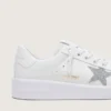Purestar für Damen aus weissem Leder mit silbernem Swarovski-Kristallstern