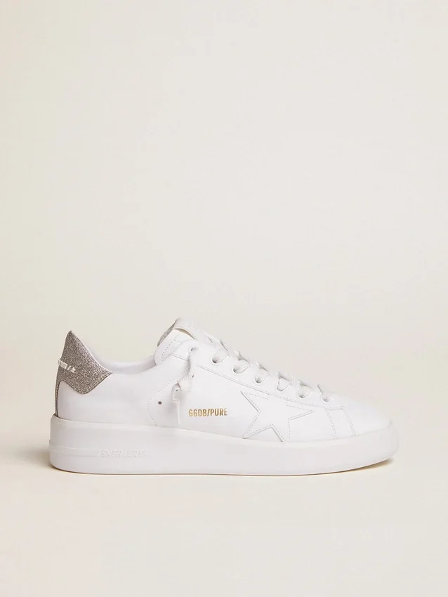 Purestar-Sneaker für Damen mit glitzernder silberner Fersenlasche
