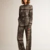 Pyjamahemd in Anthrazitgrau mit Paisley-Print