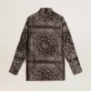 Pyjamahemd in Anthrazitgrau mit Paisley-Print