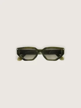 Rechteckige Sonnenbrille «Jamie» mit Rahmen in grüner Marmoroptik