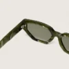 Rechteckige Sonnenbrille «Jamie» mit Rahmen in grüner Marmoroptik