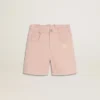 Rosa Baumwollshorts für Mädchen mit Stickerei