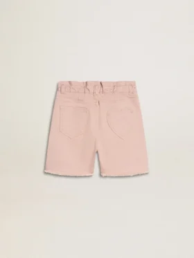 Rosa Baumwollshorts für Mädchen mit Stickerei