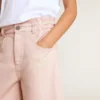 Rosa Baumwollshorts für Mädchen mit Stickerei