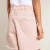 Rosa Baumwollshorts für Mädchen mit Stickerei