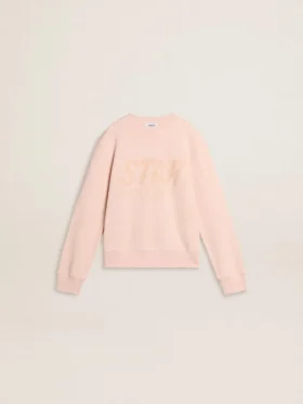 Rosa Sweatshirt für Mädchen mit rosa Schriftzug auf der Vorderseite