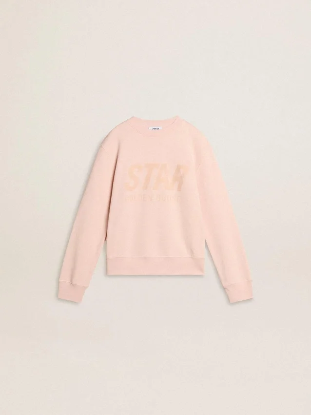 Rosa Sweatshirt für Mädchen mit rosa Schriftzug auf der Vorderseite