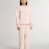Rosa Sweatshirt für Mädchen mit rosa Schriftzug auf der Vorderseite