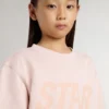 Rosa Sweatshirt für Mädchen mit rosa Schriftzug auf der Vorderseite
