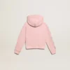 Rosa Sweatshirt mit silbernen Glitzersternen