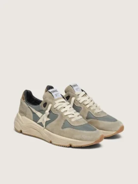 «Running Sole» aus grauem Wildleder mit weissem Stern und weisser Fersenlasche