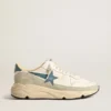 Running Sole aus Nappa mit blauem Lederstern und Wildledereinsatz