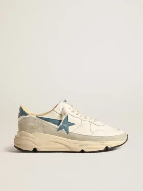 Running Sole aus Nappa mit blauem Lederstern und Wildledereinsatz