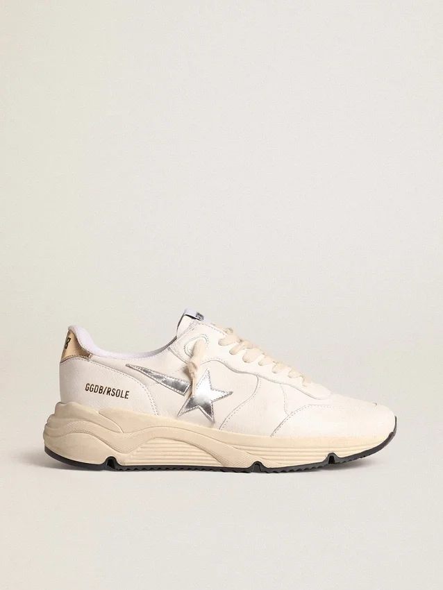 Running Sole aus Nappa mit silbernem Stern und goldener Lederlasche an der Ferse