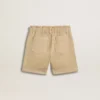 Sandfarbene Shorts für Mädchen mit gesticktem Logo