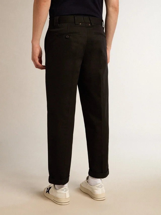Schwarze Baumwoll-Chinos für Herren