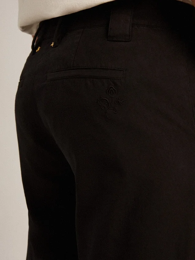 Schwarze Baumwoll-Chinos für Herren