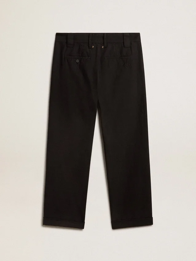 Schwarze Baumwoll-Chinos für Herren