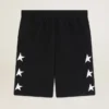 Schwarze Bermuda-Shorts für Herren mit weissen Sternen