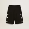 Schwarze Bermudashorts für Jungen mit weissen Sternen