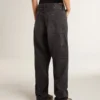 Schwarze Damenjeans aus Baumwolle im Distressed-Look mit Aufnähern vorne