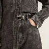 Schwarze Damenjeans mit Blumenmotiv