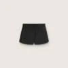 Schwarze doppellagige Sportshorts für Damen