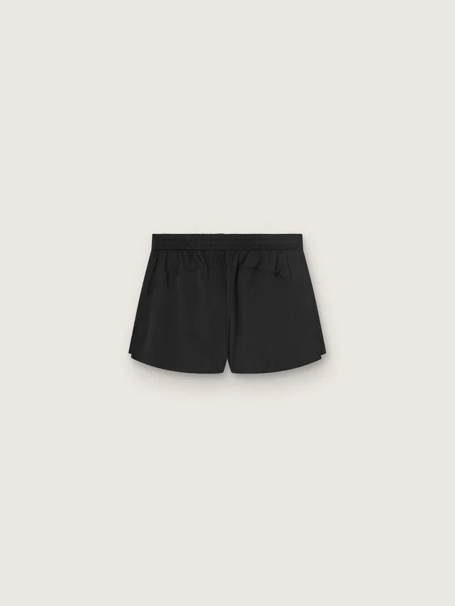 Schwarze doppellagige Sportshorts für Damen