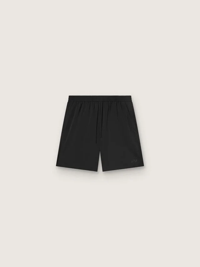 Schwarze doppellagige Sportshorts für Herren